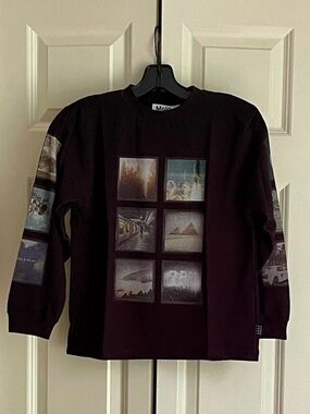 Molo Black photo frame Graphic Long-Sleeve T-Shirt 128cm